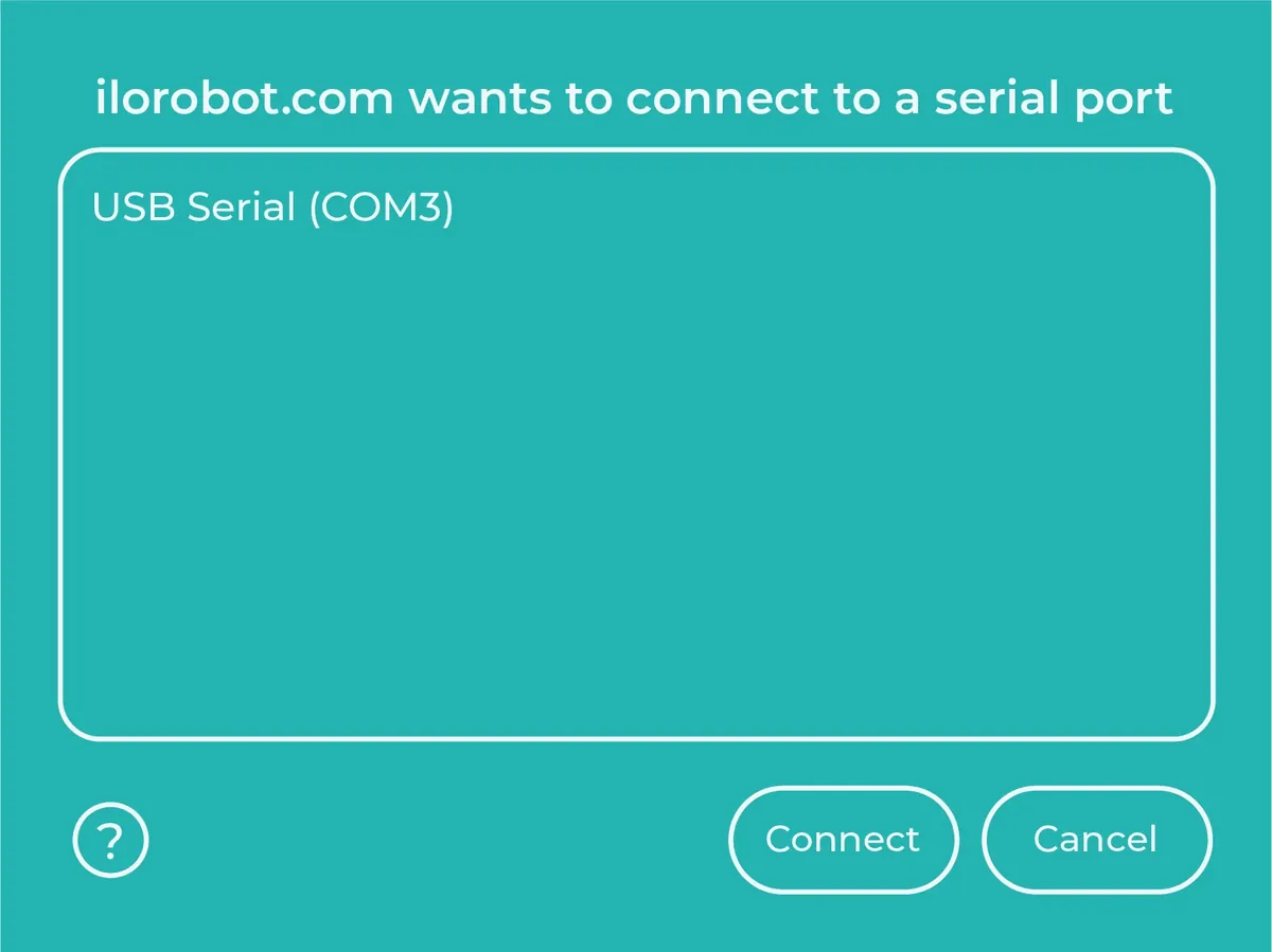 Capture d'écran du port à selectionner
