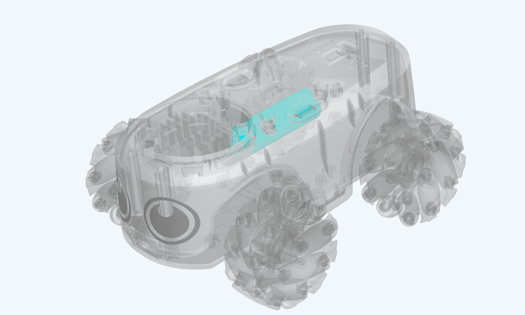 Robot ilo avec une vue transparente et axé sur la batterie