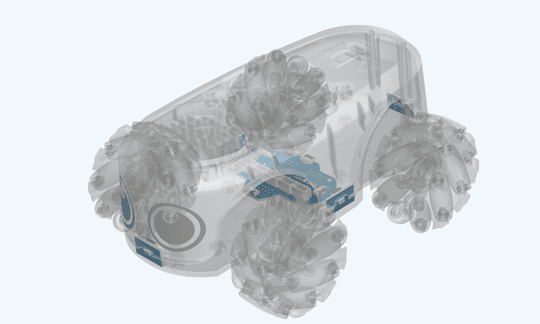 Robot ilo avec une vue transparente et axé sur les capteurs