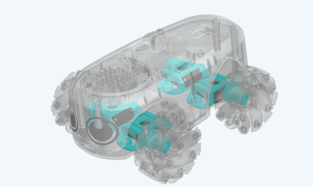 Robot ilo avec une vue transparente et axé sur les moteurs