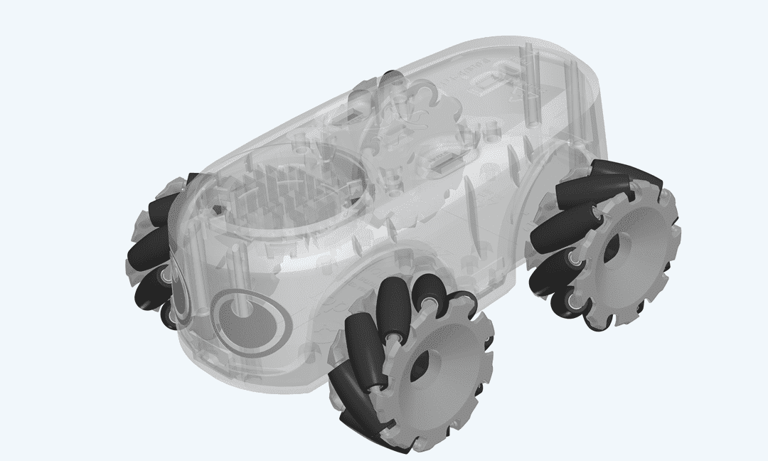 Robot ilo avec une vue transparente et axé sur les roues